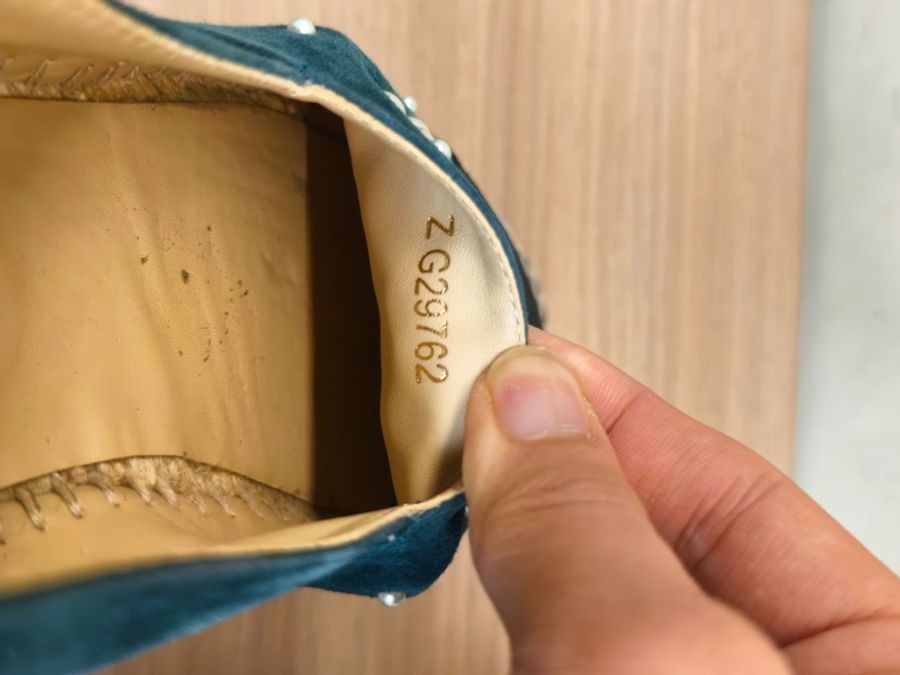 Chanel香奈兒 珍珠漁夫鞋 藍綠色 38碼-11