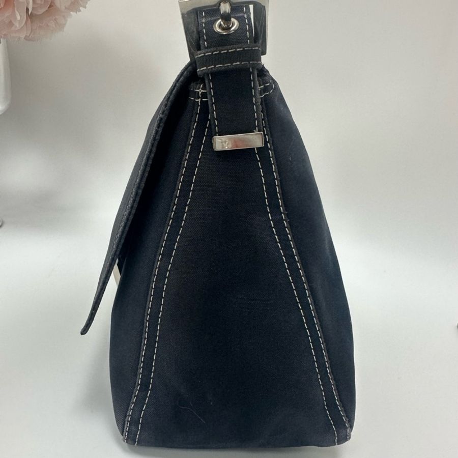 【赫蒂國際精品】Fendi 深藍牛仔帆布肩背包vintage-6