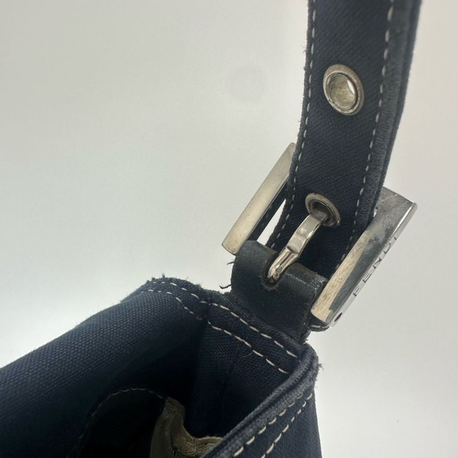 【赫蒂國際精品】Fendi 深藍牛仔帆布肩背包vintage-21