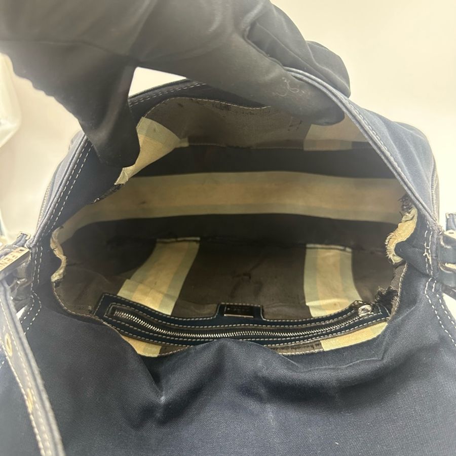 【赫蒂國際精品】Fendi 深藍牛仔帆布肩背包vintage-23
