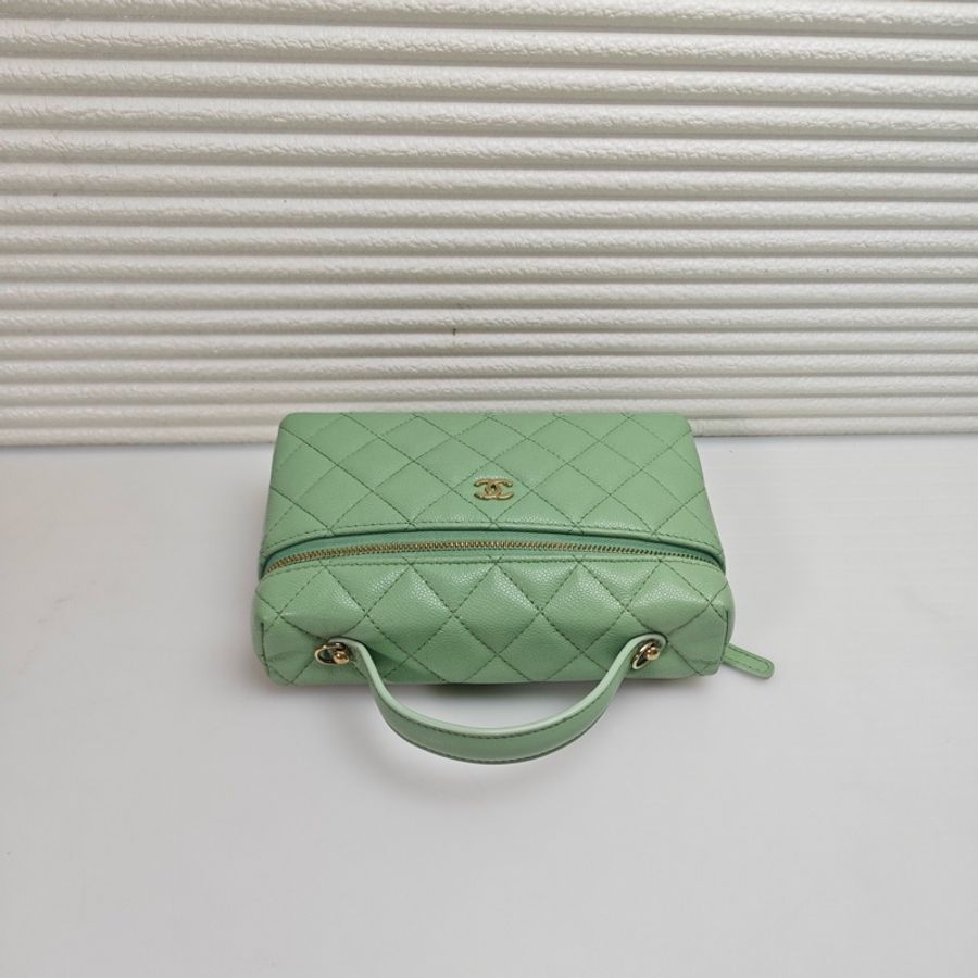 Chanel香奈兒 25LP飯盒包鏈條包牛油果綠手提包斜背包 芯片款-4