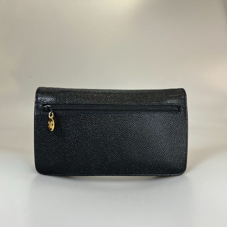CHANEL VINTAGE金幣WOC包 黑荔枝 A13509/保卡款5開-1
