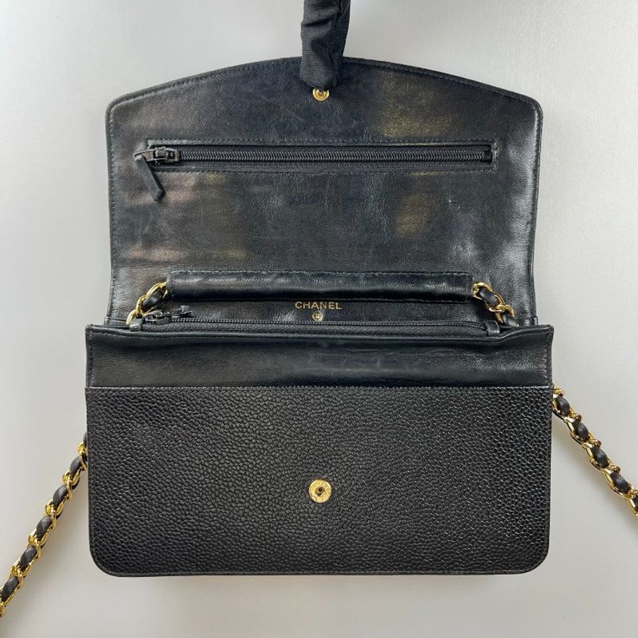 CHANEL VINTAGE金幣WOC包 黑荔枝 A13509/保卡款5開-6