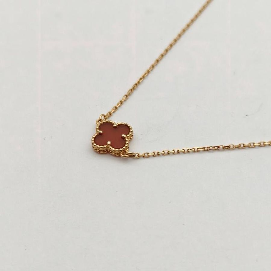 VAN CLEEF&ARPELS SweetAlhambra小號單花手鏈新扣18K玫瑰金/紅玉髓S-M碼-2