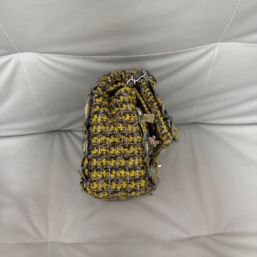 CHANEL CF雙蓋粗呢中號徽章絕版貨-3