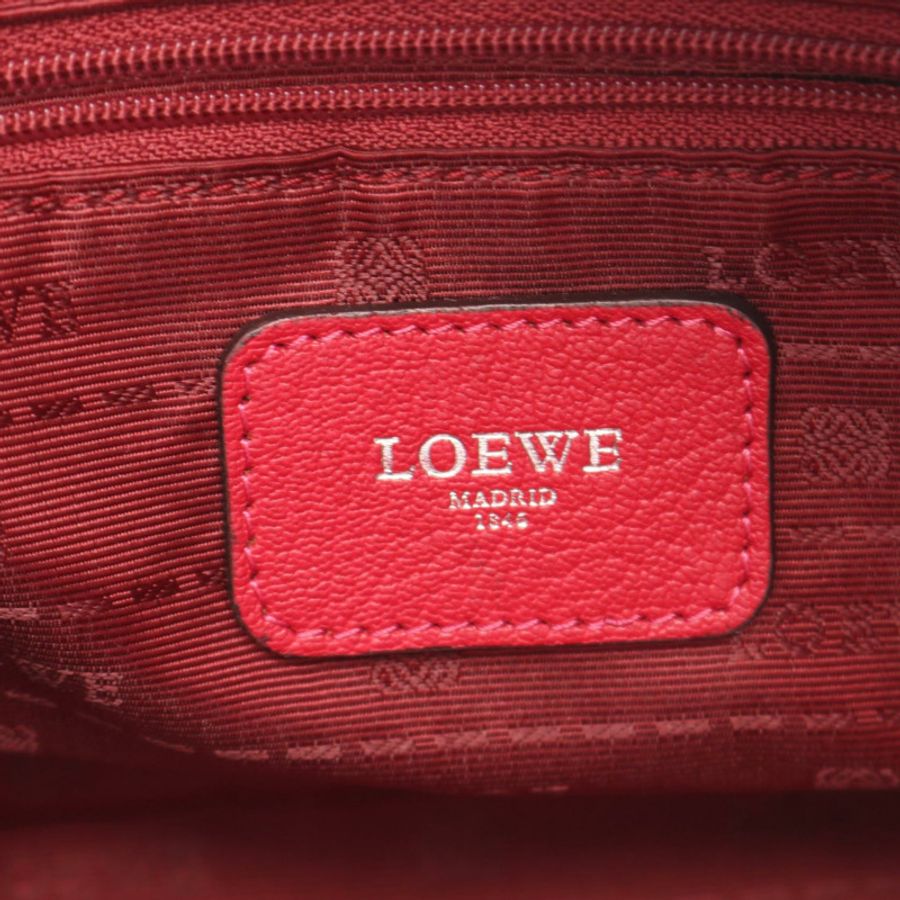 LOEWE Americana 28 肩斜背包 粉紅色皮革 二手 女士-3