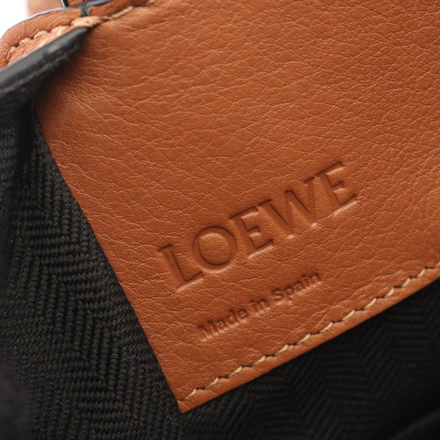 LOEWE Hammock Bag 迷你單肩手提包 A538H1 皮革棕色 二手 女士-3
