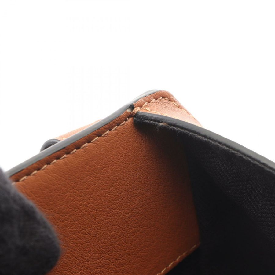LOEWE Hammock Bag 迷你單肩手提包 A538H1 皮革棕色 二手 女士-5