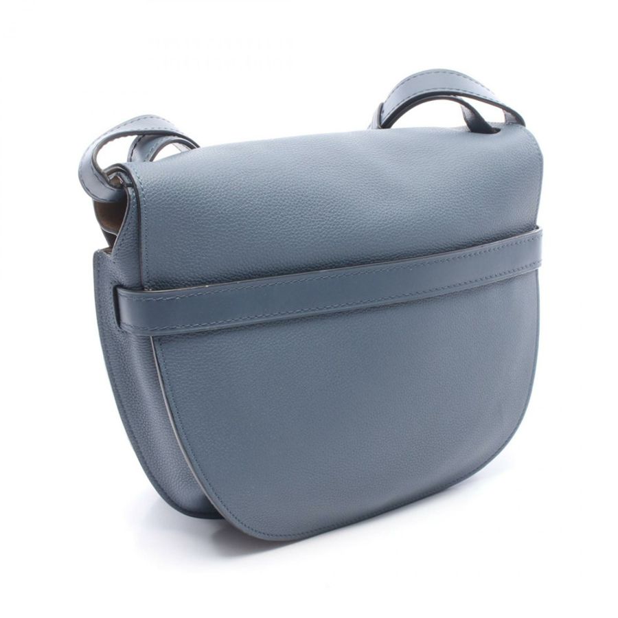 LOEWE Gate 中型單肩斜背包,皮革材質,藍色,二手女款-1