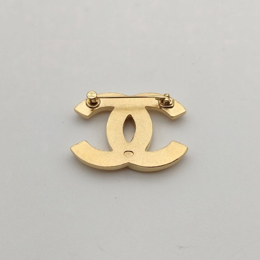 CHANEL 合金26P雙C菱格紋胸針-2