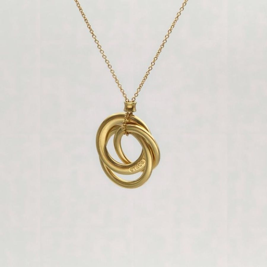 TIFFANY&CO 18K黃金蒂芙尼1837系列三環項鏈-1