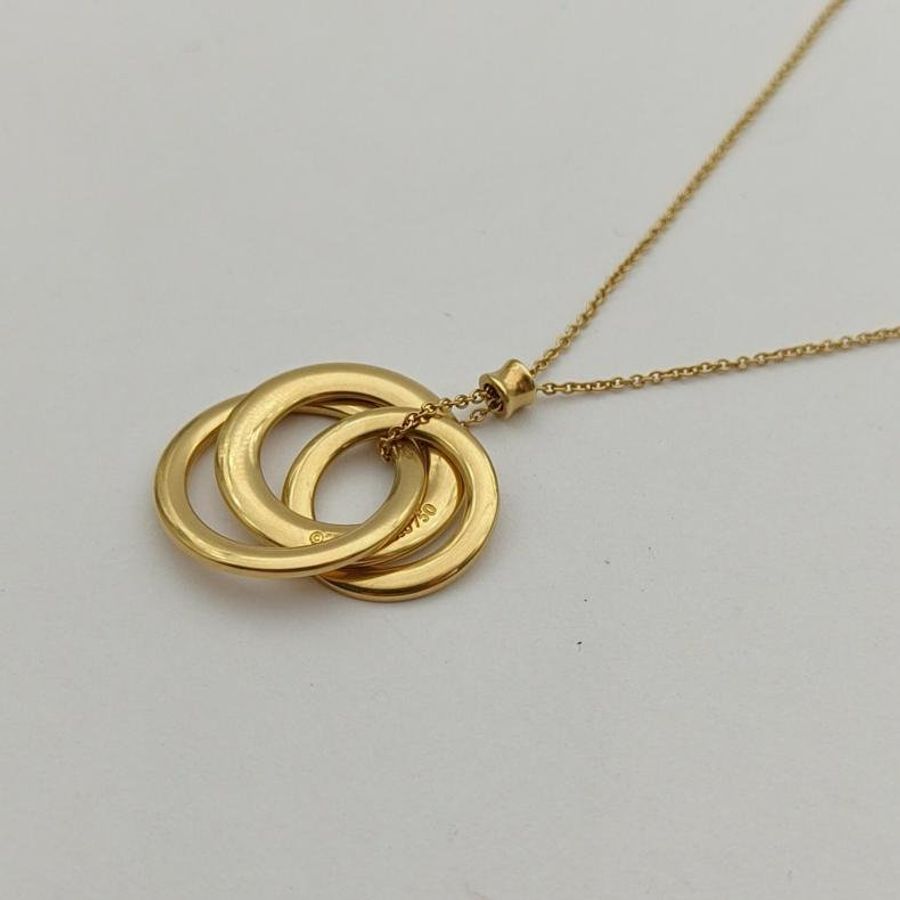 TIFFANY&CO 18K黃金蒂芙尼1837系列三環項鏈-2