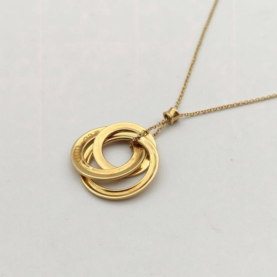 TIFFANY&CO 18K黃金蒂芙尼1837系列三環項鏈-3