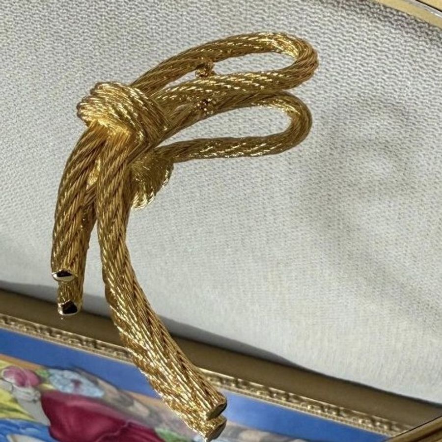 Dior Vintage 經典金色繩結胸針-4