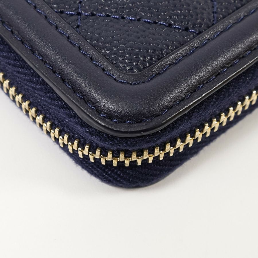 CHANEL 牛皮皮革CC Filigree Zipper Medium長錢包-14