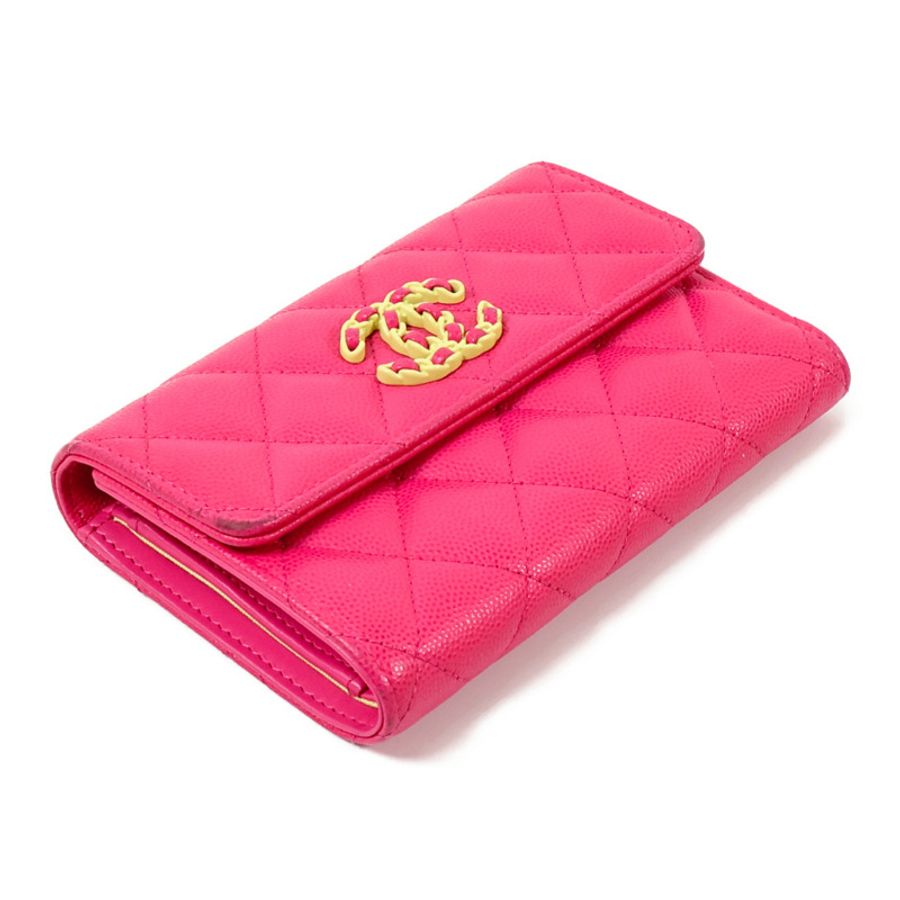 CHANEL 牛皮皮革C19 Medium Flap錢包-3