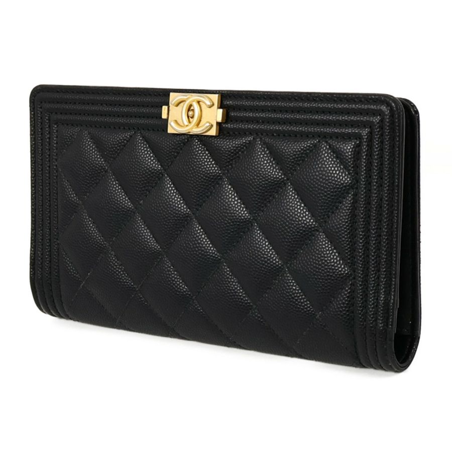 CHANEL 牛皮皮革Boy Chanel Long Wallet-2