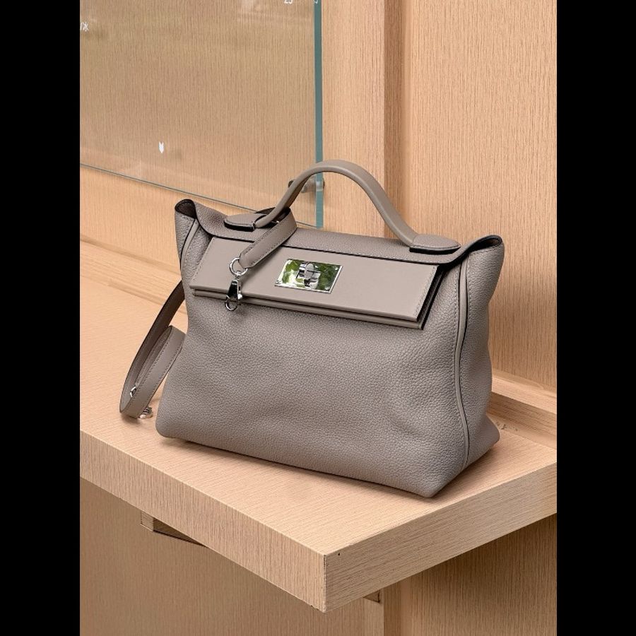 愛馬仕Hermès 24/24(29cm,小号通勤款)斑鳩灰銀扣-4