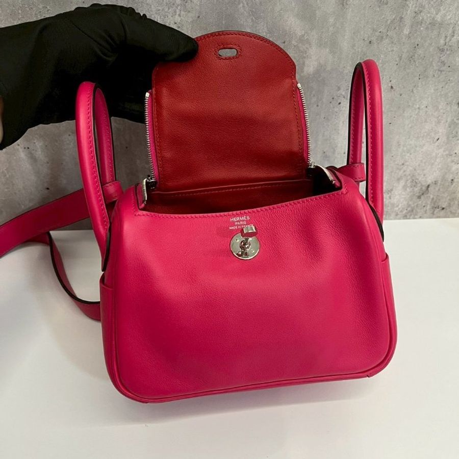 Hermes Mini Lindy 銀釦-12