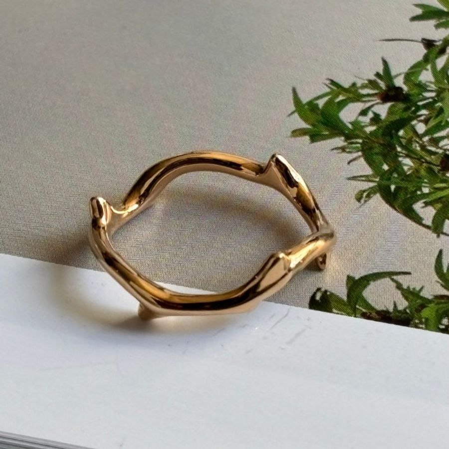 高級珠寶系列 ::DIOR:: Bois de Rose 系列玫瑰金戒指 玫瑰帶刺花莖造型53號-4