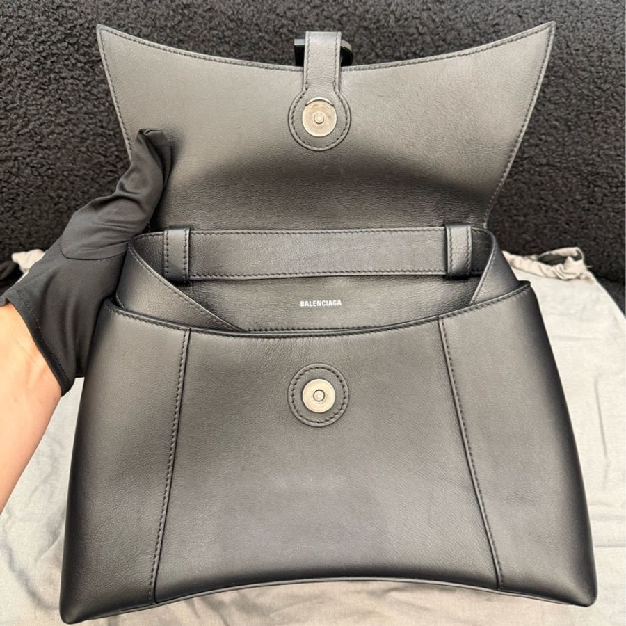 Balenciaga/巴黎世家 Downtown黑色小號沙漏包 底長29cm-6