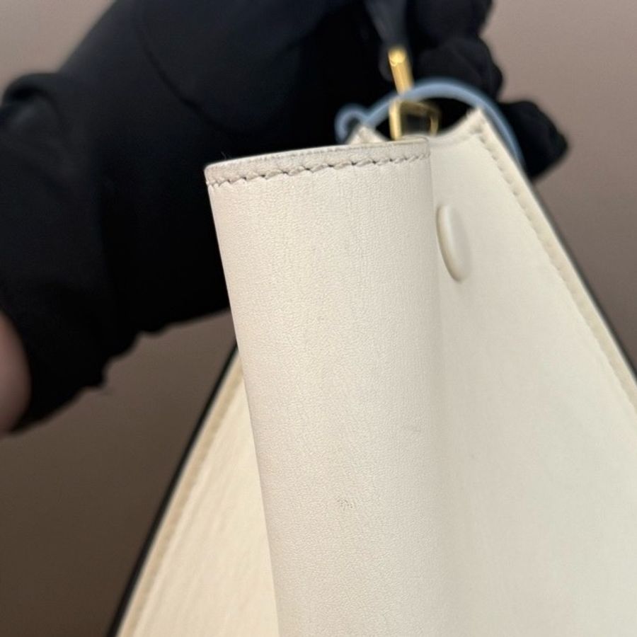 Celine/賽琳 藍白黑拼色Trapeze鞦韆包-7