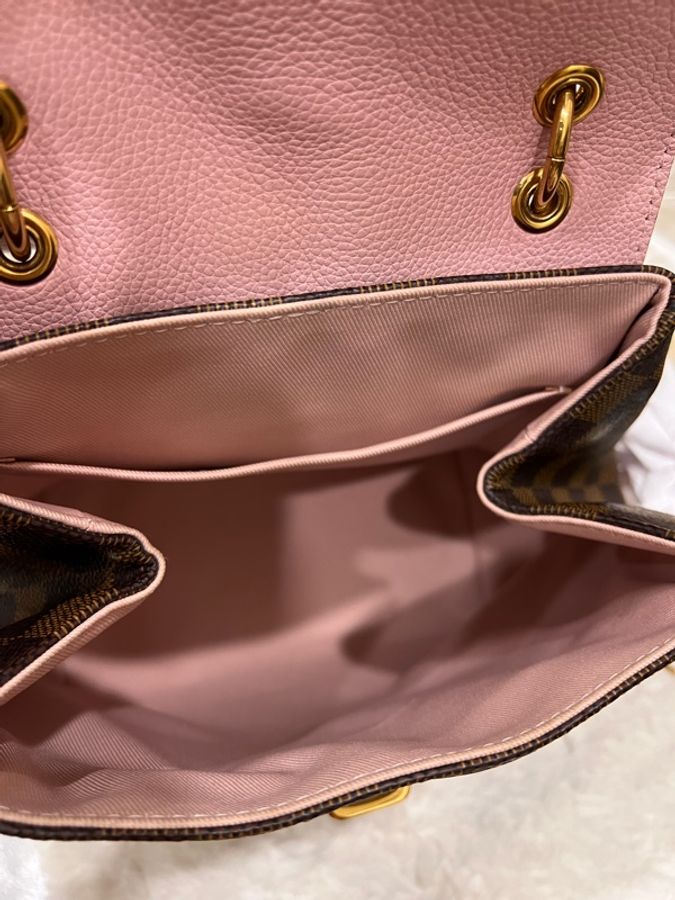 Louis Vuitton 路易威登| 【二手正品】棋盤格拼接後背包 (芭蕾粉) / 附單背帶-10