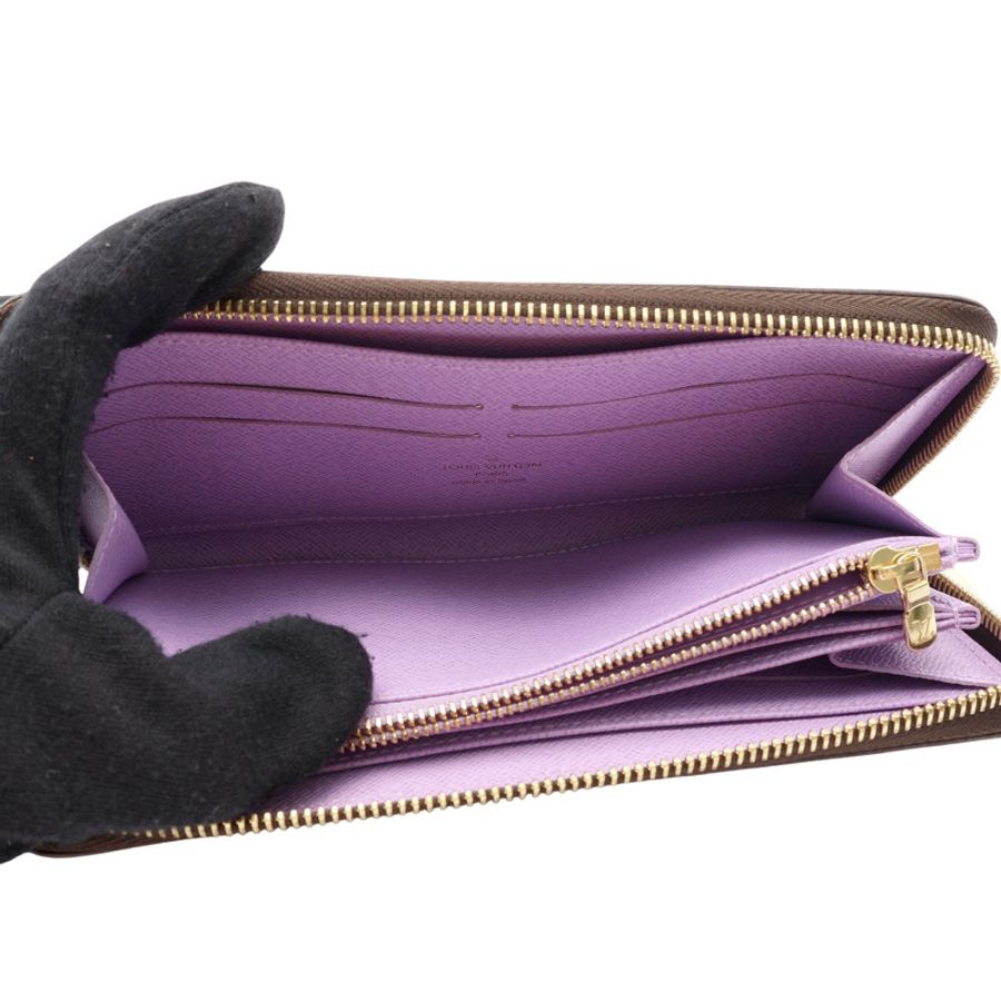 棕色 棋盤格帆布 Edene lllustre Zippy 拉鍊長夾【LOUIS VUITTON LV 路易威登】 N63004-3