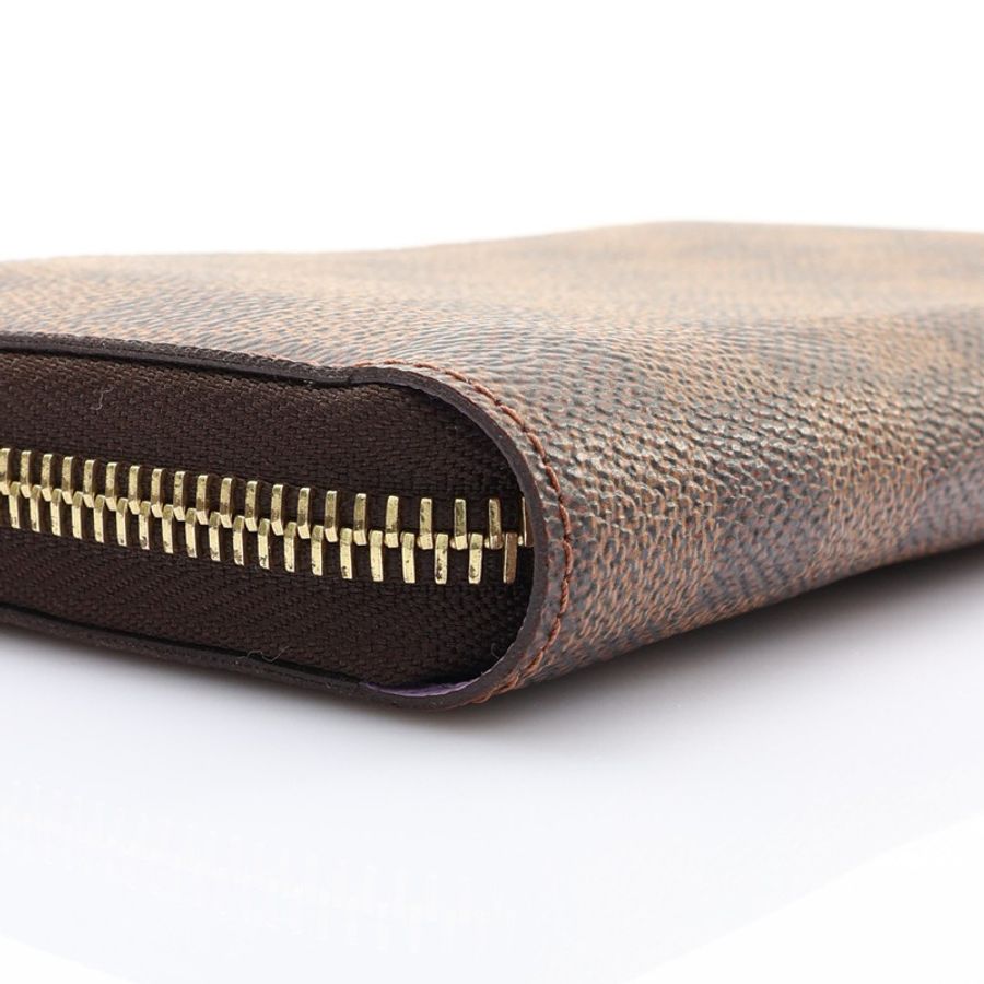 棕色 棋盤格帆布 Edene lllustre Zippy 拉鍊長夾【LOUIS VUITTON LV 路易威登】 N63004-7