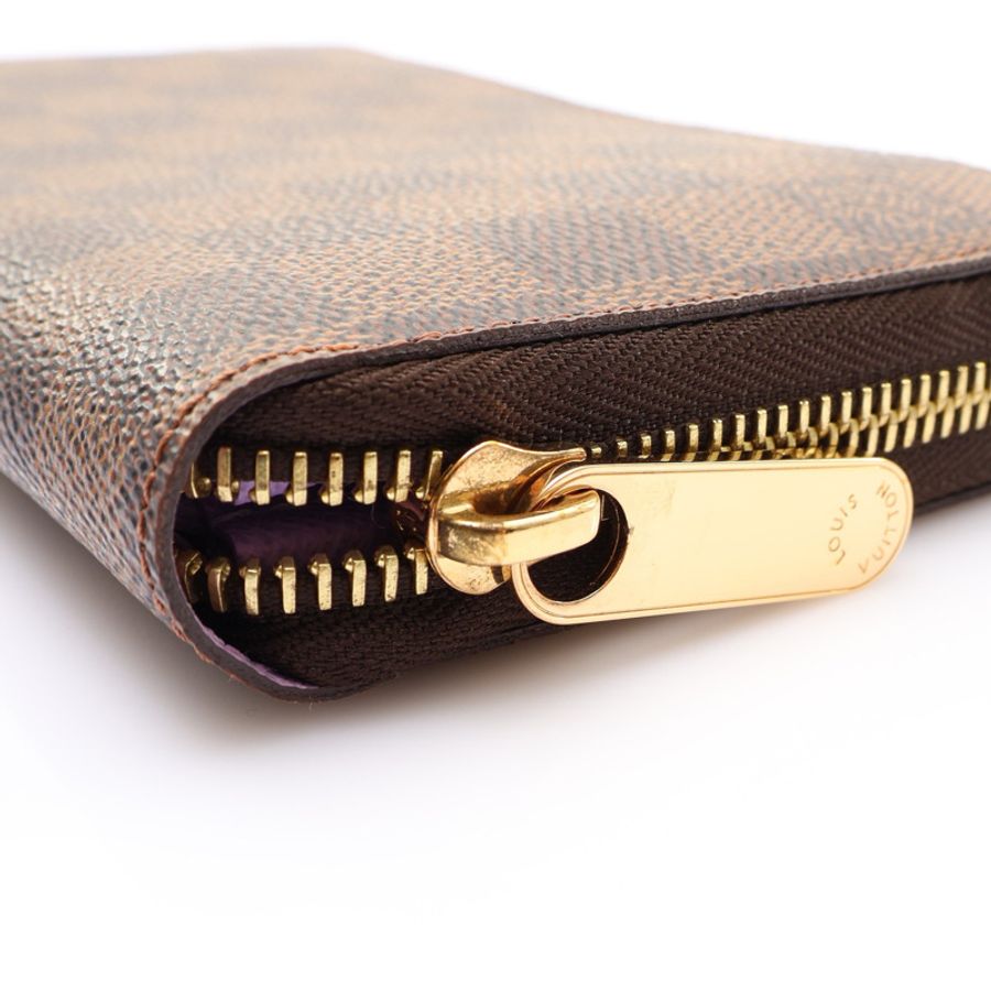 棕色 棋盤格帆布 Edene lllustre Zippy 拉鍊長夾【LOUIS VUITTON LV 路易威登】 N63004-9