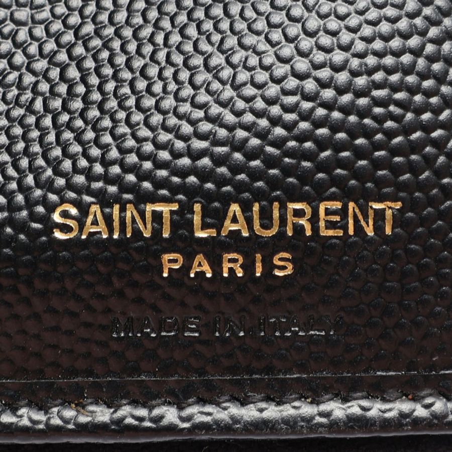 黑色 牛皮 兩折 拉鏈 壓扣 中夾【SAINT LAURENT YSL 聖羅蘭】 403723B0W01-5