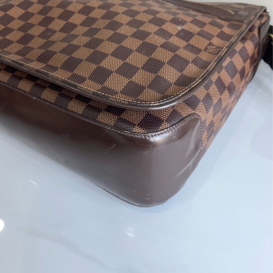 LV 路易威登 男款棕棋盤格大號郵差包 單肩斜挎包-10