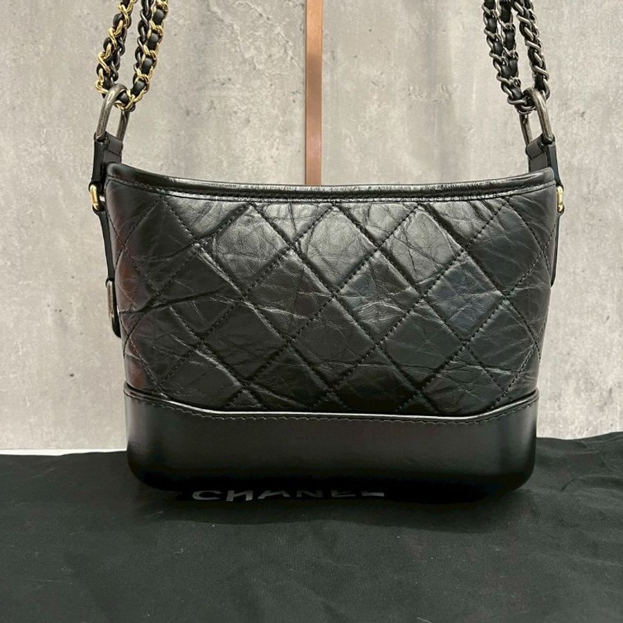 Chanel Hobo 流浪包 小號 黑金-2