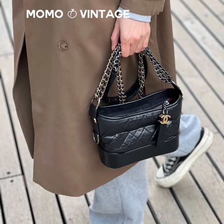 Chanel Hobo 流浪包 小號 黑金-5
