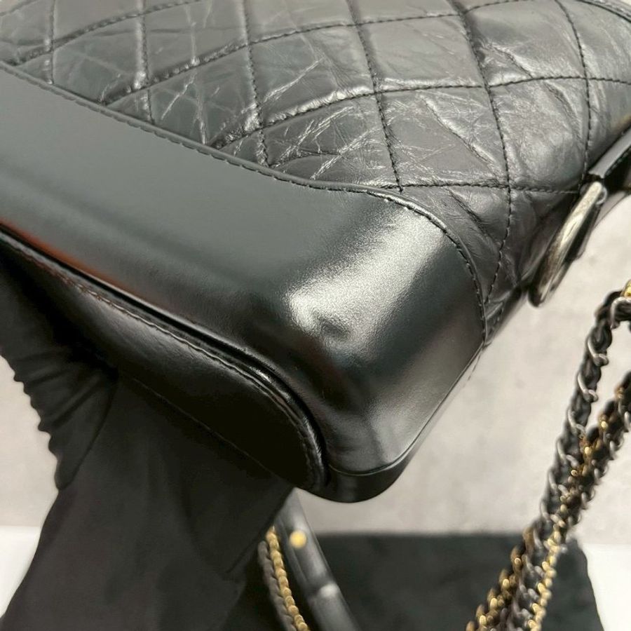 Chanel Hobo 流浪包 小號 黑金-11