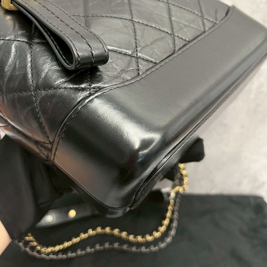 Chanel Hobo 流浪包 小號 黑金-12