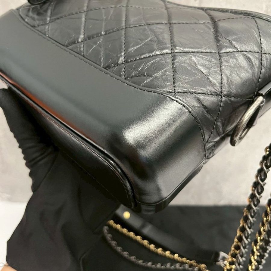 Chanel Hobo 流浪包 小號 黑金-13