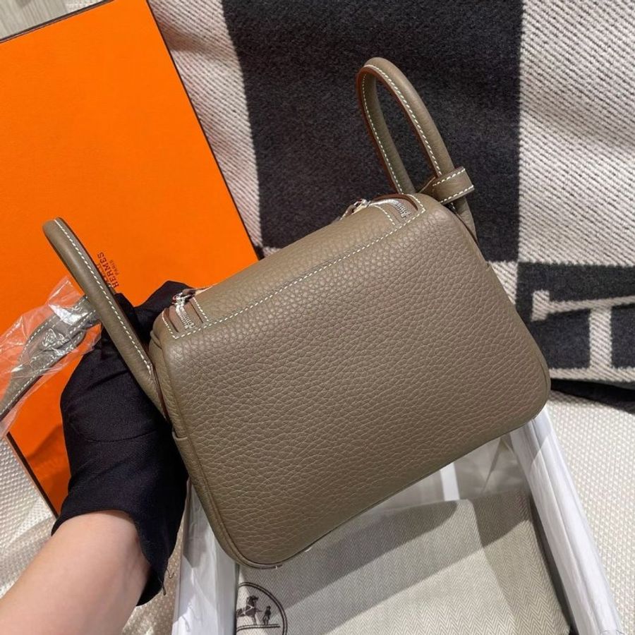 【美包精選】HERMES MINI LINDY 大象灰 銀扣 G刻-3