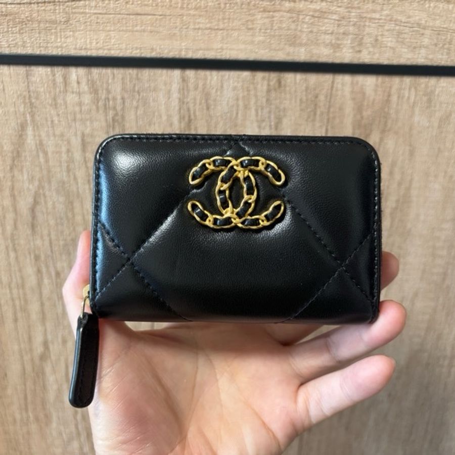 Chanel 香奈兒 19 零錢包 零錢卡包(芯片款)拉鏈款-0