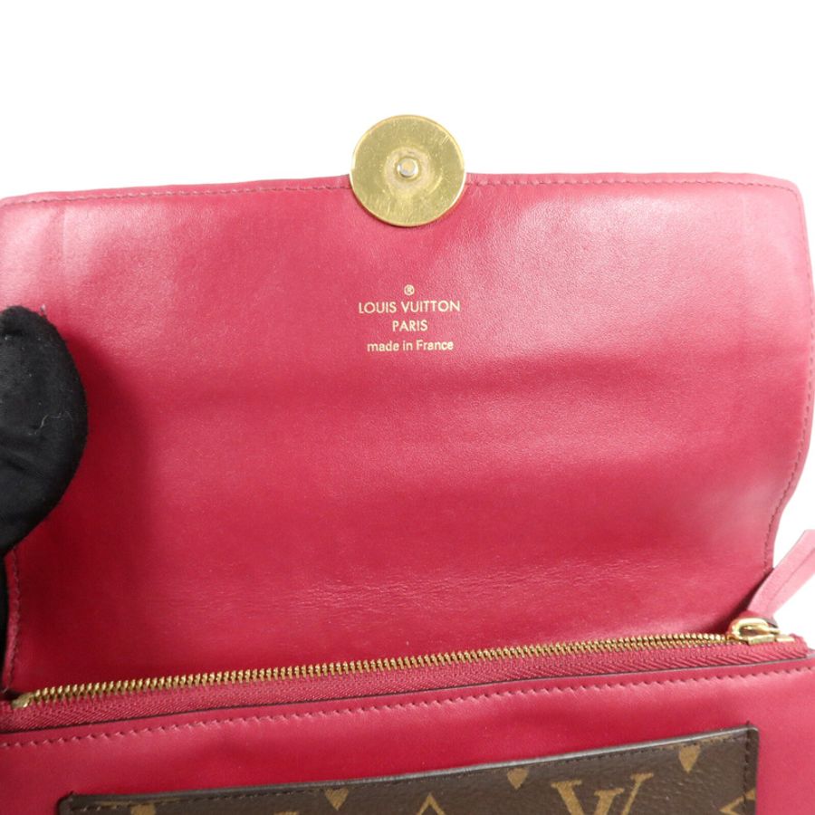 LOUIS VUITTON Monogram Portefeuille Flore鏈帶肩背袋-5