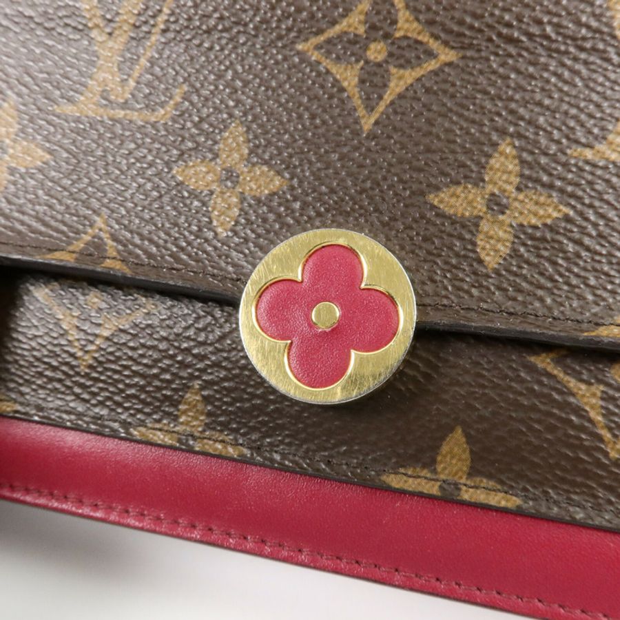 LOUIS VUITTON Monogram Portefeuille Flore鏈帶肩背袋-6