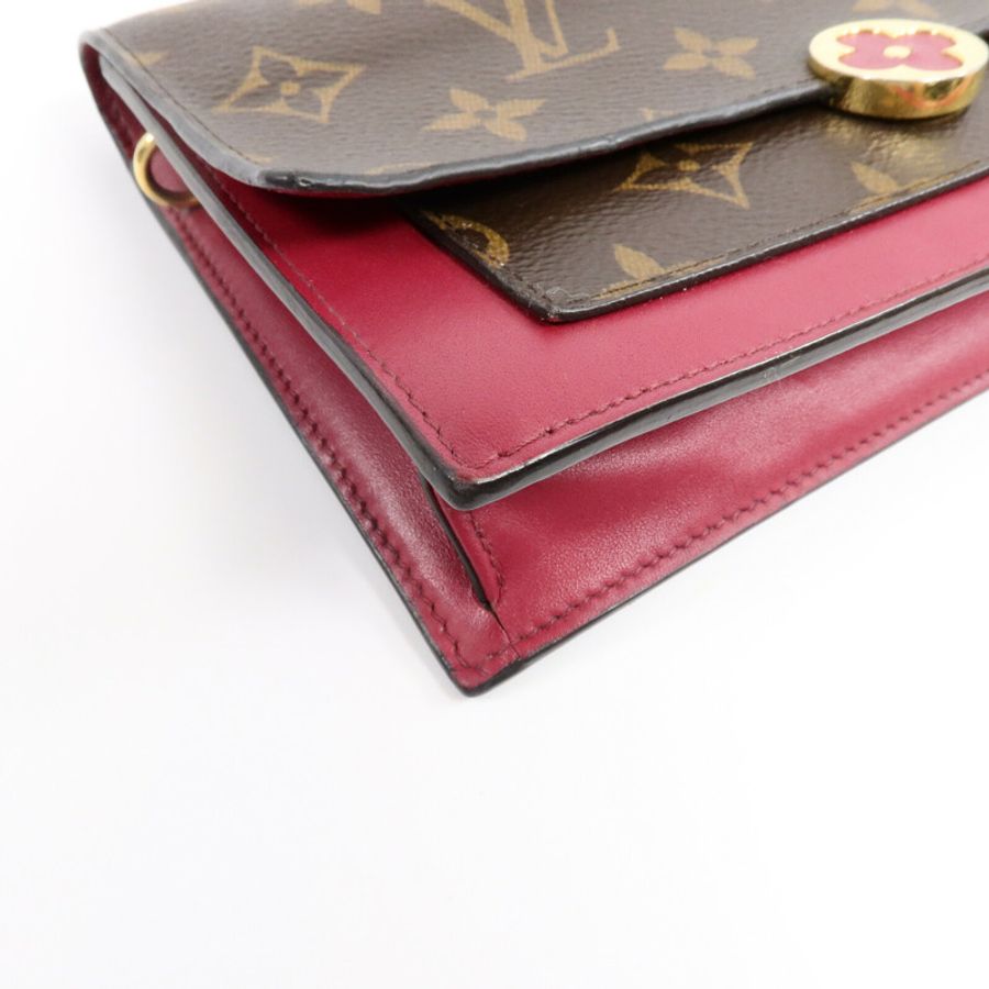 LOUIS VUITTON Monogram Portefeuille Flore鏈帶肩背袋-10