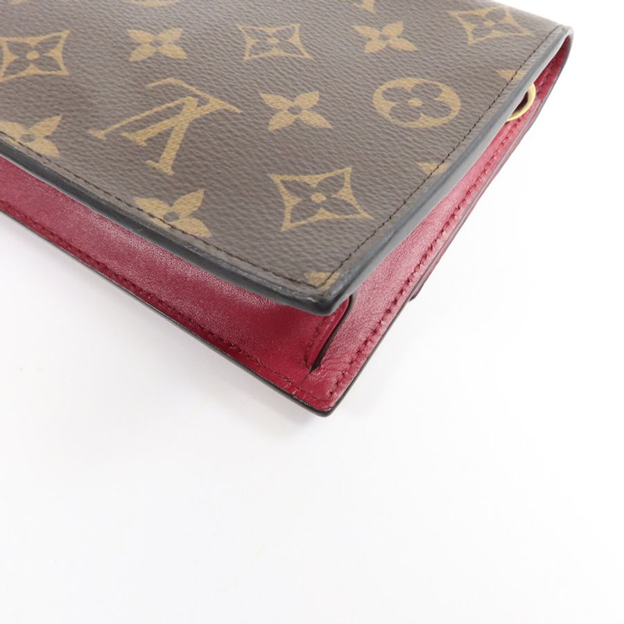 LOUIS VUITTON Monogram Portefeuille Flore鏈帶肩背袋-11