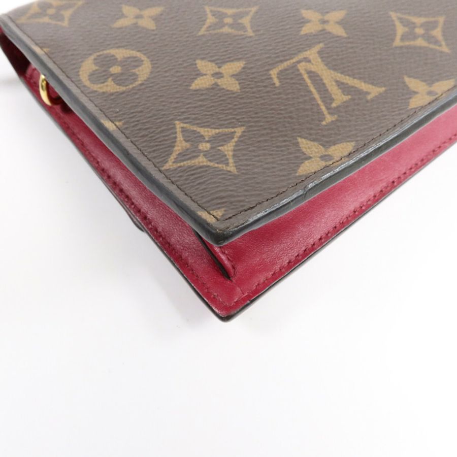 LOUIS VUITTON Monogram Portefeuille Flore鏈帶肩背袋-12
