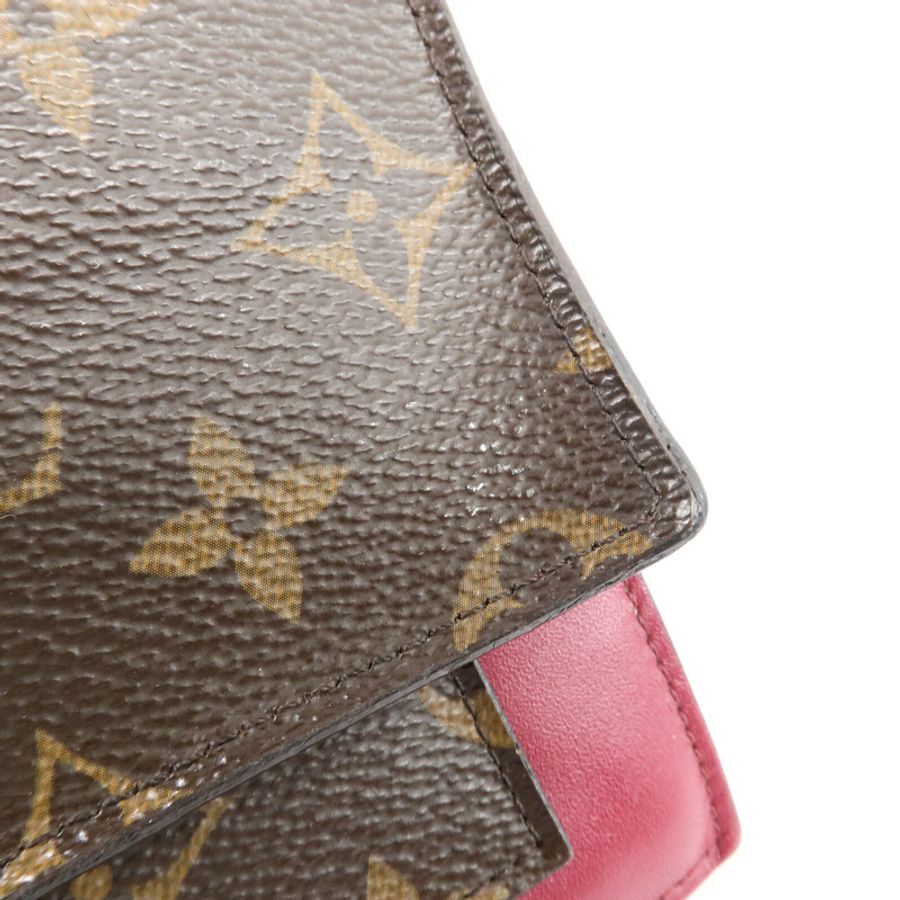 LOUIS VUITTON Monogram Portefeuille Flore鏈帶肩背袋-13