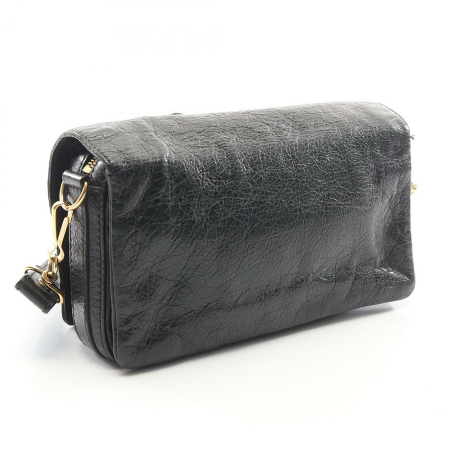 BALENCIAGA Giant Toolkit 單肩斜背包,黑色皮革,二手女款-1