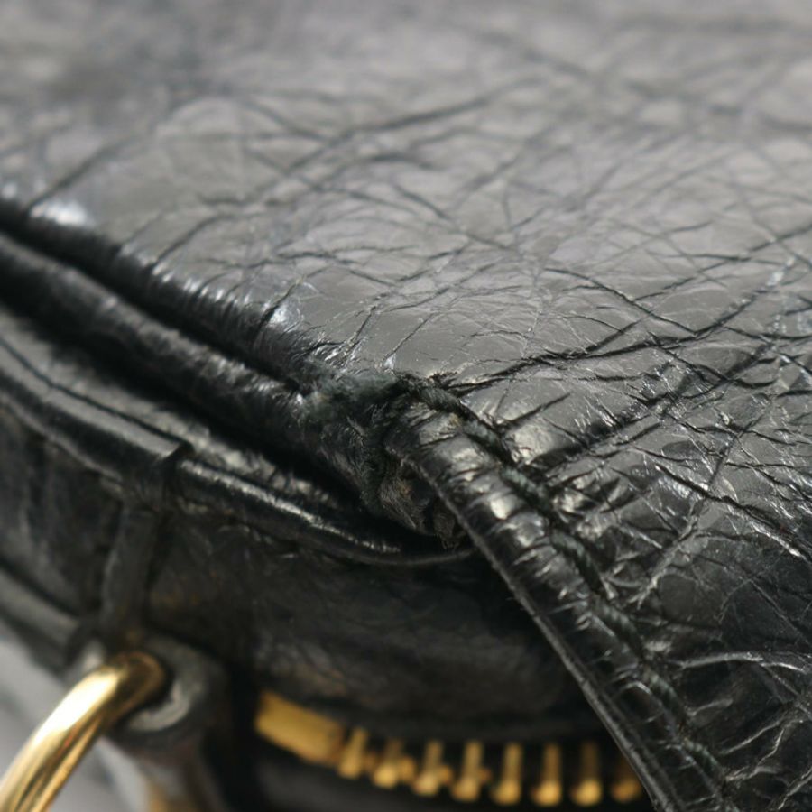 BALENCIAGA Giant Toolkit 單肩斜背包,黑色皮革,二手女款-7
