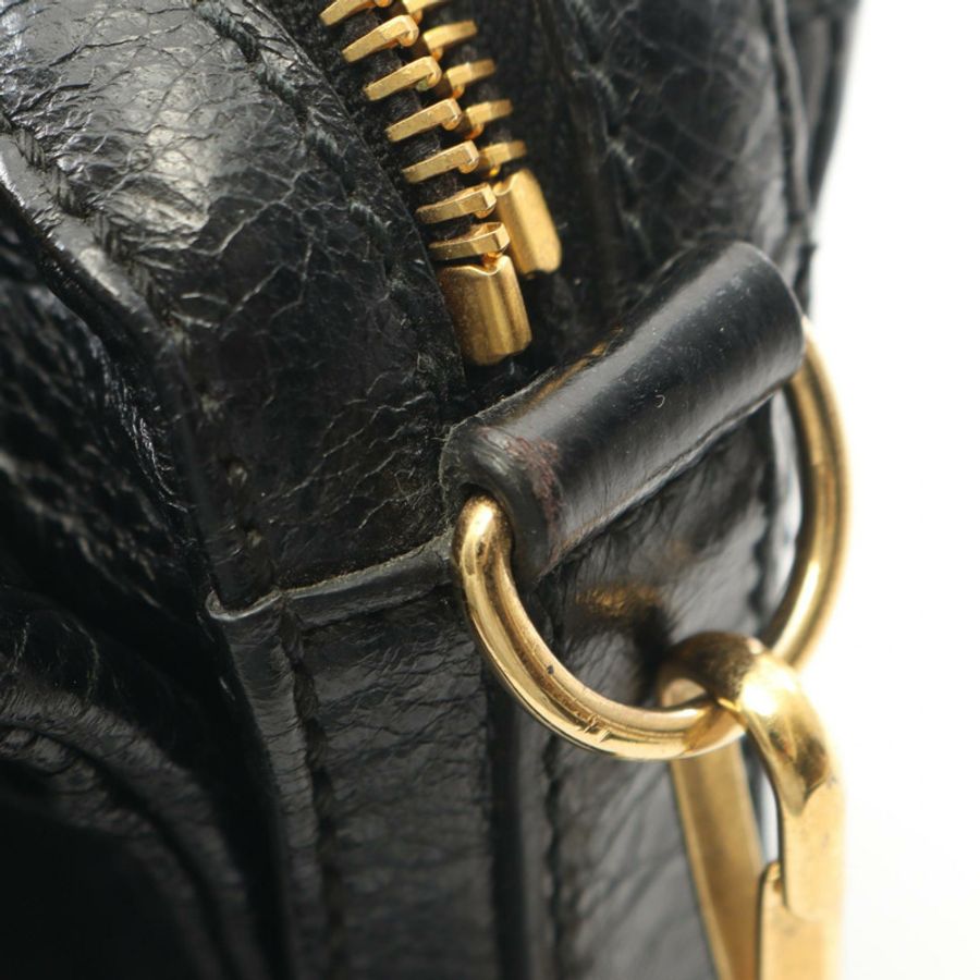 BALENCIAGA Giant Toolkit 單肩斜背包,黑色皮革,二手女款-8