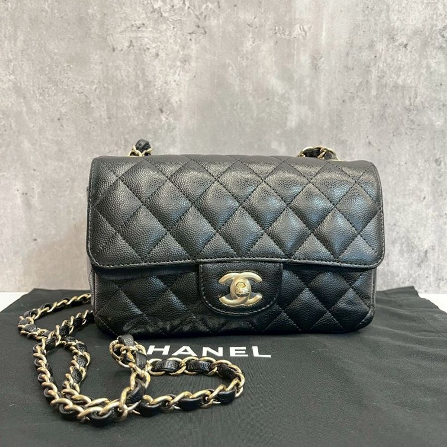 Chanel CF20 黑金荔枝牛 完整雷標23開-0