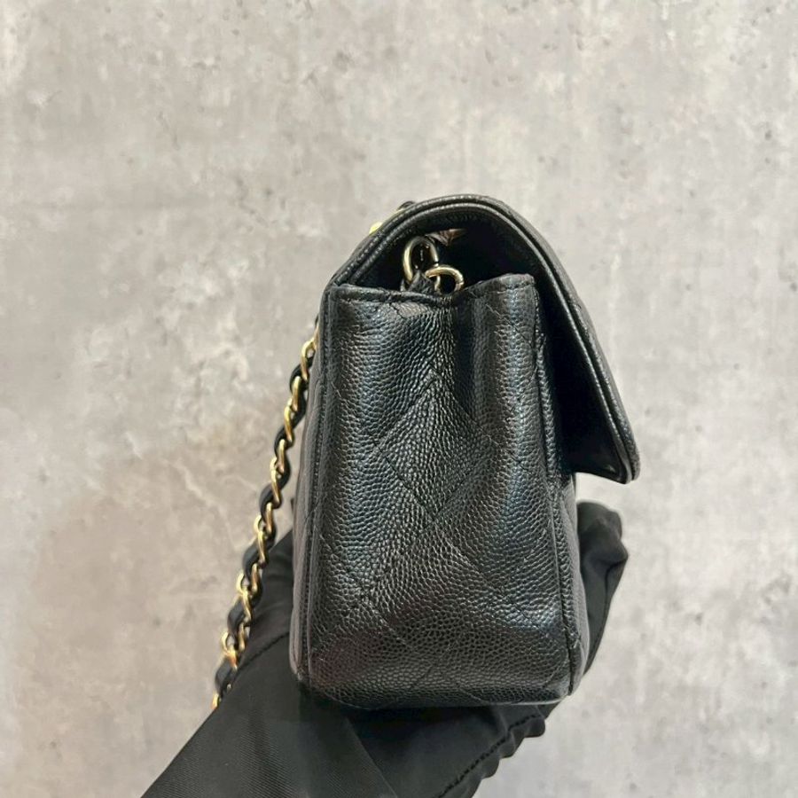 Chanel CF20 黑金荔枝牛 完整雷標23開-2